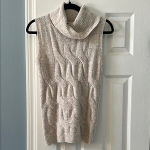 Cozy Cream Cable Knit Sleeveless Sweater